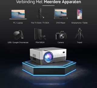UpLiving® Thuisbioscoop set | Behuizing 236cm Breed | UpLiving™ LCD Mini Beamer met WiFi | UpLiving™ Beamerbeugel | UpLiving™ handmatig projectiescherm | Surround set Home Cinema | Projector | Mini beamer | Pathe Thuis | Filmpakket