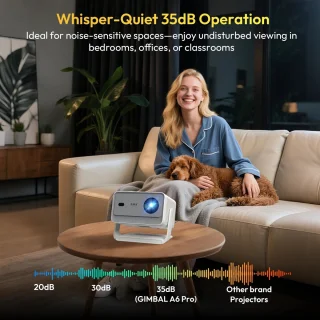 Cissé 4K-projector 650ANSI Native draagbare projector 1080P Autofocus Keystone -correctie BT5.2 Android11 ​​WIFI6 135° thuisbioscoop