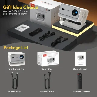 Cissé 4K-projector 650ANSI Native draagbare projector 1080P Autofocus Keystone -correctie BT5.2 Android11 ​​WIFI6 135° thuisbioscoop