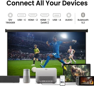 BenQ TK705i 4K HDR Laser 3000 Lumen Film en Gaming Beamer - Projector met 5ms Reactietijd - HDR10+ & HLG - Google TV Android 15 - Automatische 2D keystone correctie - Auto Focus - Auto Cinema Mode - Compact en stijlvol design