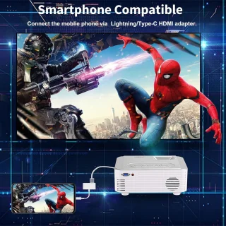 Ondersteuning 1080p Full HD 7500 lumen Mini-beamer draagbaar voor thuisbioscoop Bluetooth-compatibel met smartphone/laptop/firestick Beamer