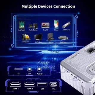 Ondersteuning 1080p Full HD 7500 lumen Mini-beamer draagbaar voor thuisbioscoop Bluetooth-compatibel met smartphone/laptop/firestick Beamer