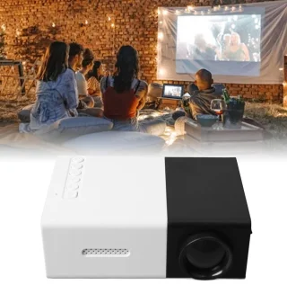 Miniprojector, 1080P Full HD-videoprojector, Draagbare Buitenbioscoopprojector, Hifi-stereoluidsprekers, HDMI, USB, Smartphone, Tablet, Tv-sticks
