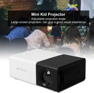 Miniprojector, 1080P Full HD-videoprojector, Draagbare Buitenbioscoopprojector, Hifi-stereoluidsprekers, HDMI, USB, Smartphone, Tablet, Tv-sticks