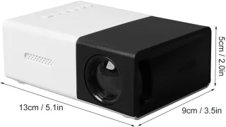 Miniprojector, 1080P Full HD-videoprojector, Draagbare Buitenbioscoopprojector, Hifi-stereoluidsprekers, HDMI, USB, Smartphone, Tablet, Tv-sticks