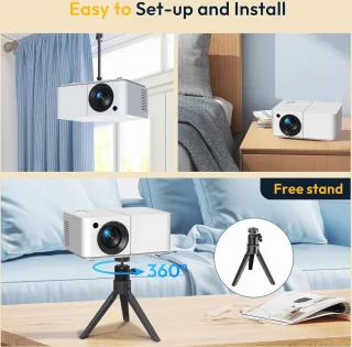 Draagbare Mini-Beamer met Android 12, 1080p en WiFi 6