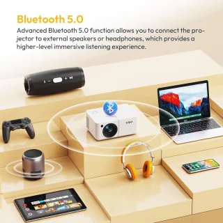 Draagbare Mini-Beamer met Android 12, 1080p en WiFi 6