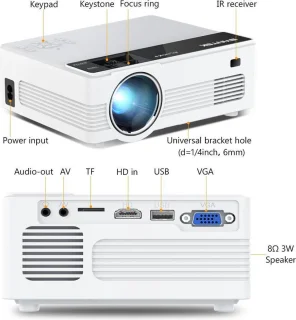 Magnify® C520 150" LCD Projector - Compacte Mini Beamer - Verbeterd Model - Ingebouwde Speakers - Automatische Scheefstand Correctie - Ideaal Voor Videoland Vanuit Bed