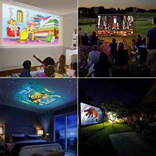Mini Beamer - Input tot 1080P Full HD - Projector - Mini Projector - HDMI - USB - Wit / geel - Smartphone - Draagbaar - Ingebouwde speaker