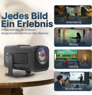 Kleine Mini Beamer met Korte Afstand - Draagbare Smart Projector voor Mobiele Telefoon met Android TV Beamer