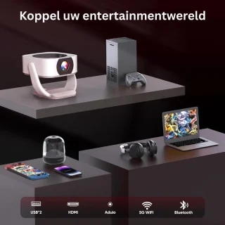 ApexArte® Mini Beamer - Projector met Wifi - Bluetooth