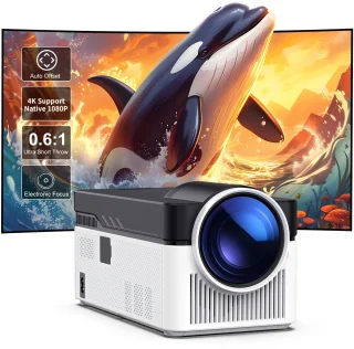 Beamer – Mini Beamer – Projector – Smart Projector – Ultra Short Throw – Native 1080P Full HD – Android 11 Met WiFi 6 & Elektronische Focus