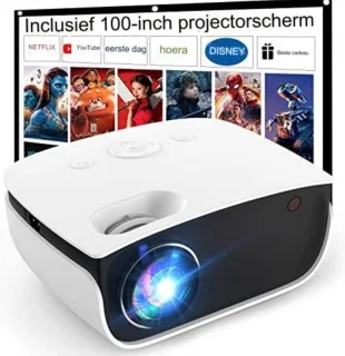 7500 liter draagbare mini-beamer voor thuisbioscoop - ondersteunt 1080p Full HD LCD - scherm inclusief - videobeamer voor smartphone tv-stick PS5 PC laptop USB Beamer