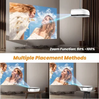 7500 liter draagbare mini-beamer voor thuisbioscoop - ondersteunt 1080p Full HD LCD - scherm inclusief - videobeamer voor smartphone tv-stick PS5 PC laptop USB Beamer