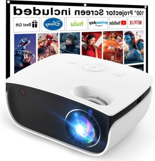 7500 liter draagbare mini-beamer voor thuisbioscoop - ondersteunt 1080p Full HD LCD - scherm inclusief - videobeamer voor smartphone tv-stick PS5 PC laptop USB Beamer