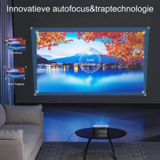 1080P Full HD Beamer met WiFi6, 20000 Lumen en 4D Trapezkorrektur - Ideaal voor Heimkino