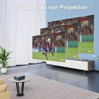 1080P Full HD Beamer met WiFi6, 20000 Lumen en 4D Trapezkorrektur - Ideaal voor Heimkino