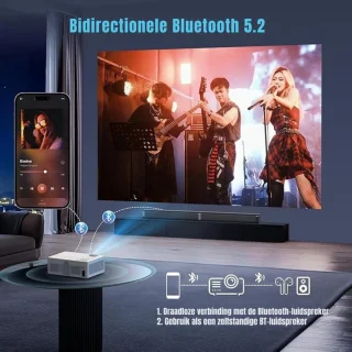 MMP® Draagbare beamer - Beamer - Projector - Mini Beamer - Wit - 26cm x 25cm x 12cm