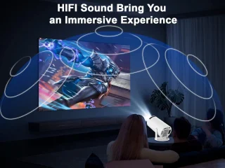 Mini-beamer Auto Keystone 4K/200 ANSI projector met wifi 6 BT 5.0 - Draagbaar, 130 inch scherm, 180 graden rotatie - Geïntegreerd Android-besturingssysteem 11.0 Beamer