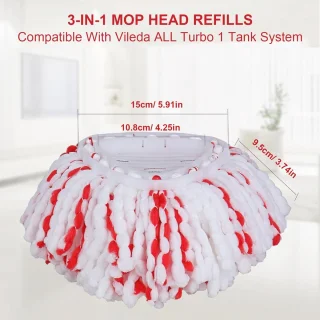 Mop Hoofd Vullingen voor Turbo Mops - Microfiber Vervangingen voor Diepe Reiniging