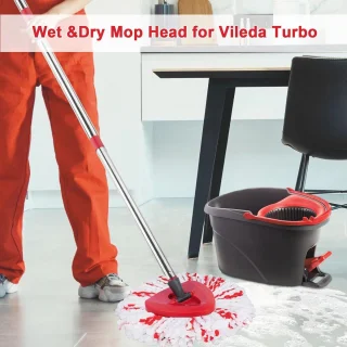 Mop Hoofd Vullingen voor Turbo Mops - Microfiber Vervangingen voor Diepe Reiniging