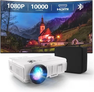 Draagbare Bluetooth Mini Projector - 10000 Lux 1080P HD Beamer voor Thuis en Buiten