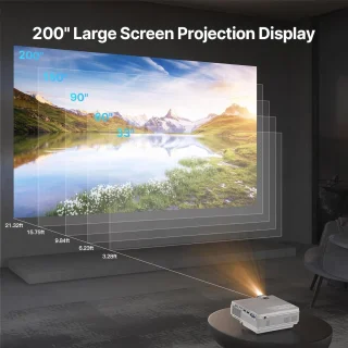 Draagbare Bluetooth Mini Projector - 10000 Lux 1080P HD Beamer voor Thuis en Buiten