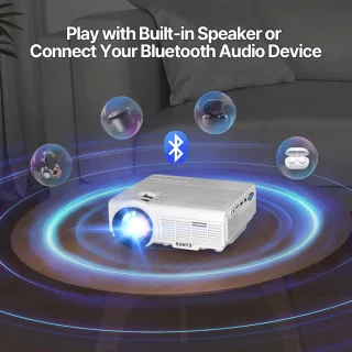 Draagbare Bluetooth Mini Projector - 10000 Lux 1080P HD Beamer voor Thuis en Buiten