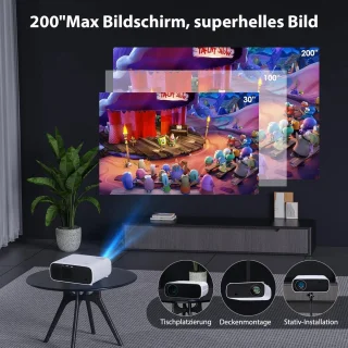 Achtergrond projectorgordijn 1080p voor thuisbioscoop-ervaring Beamer