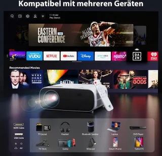 Achtergrond projectorgordijn 1080p voor thuisbioscoop-ervaring Beamer