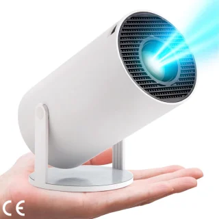Mini Beamer - Video Projector - 180° Draaicirkel - Wit - Android - 4K/200 ANSI - WiFi 6 - BT 5.0 - Home Cinema