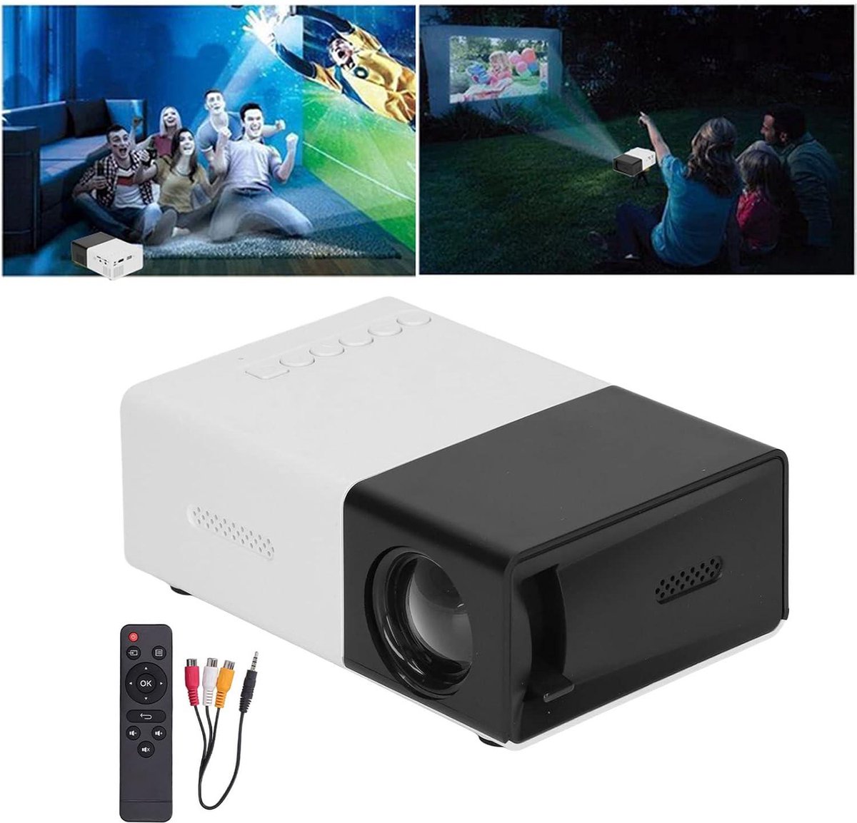 1080P Mini Draagbare Projector met Luidsprekers voor Smartphone en Laptop