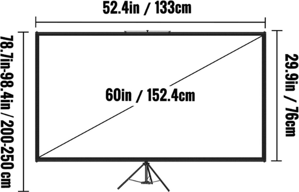 4K HD Projectorscherm 60 Inch