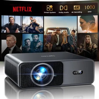 4k projector met netflix ondersteuning, draagbare beamer met full hd resolutie