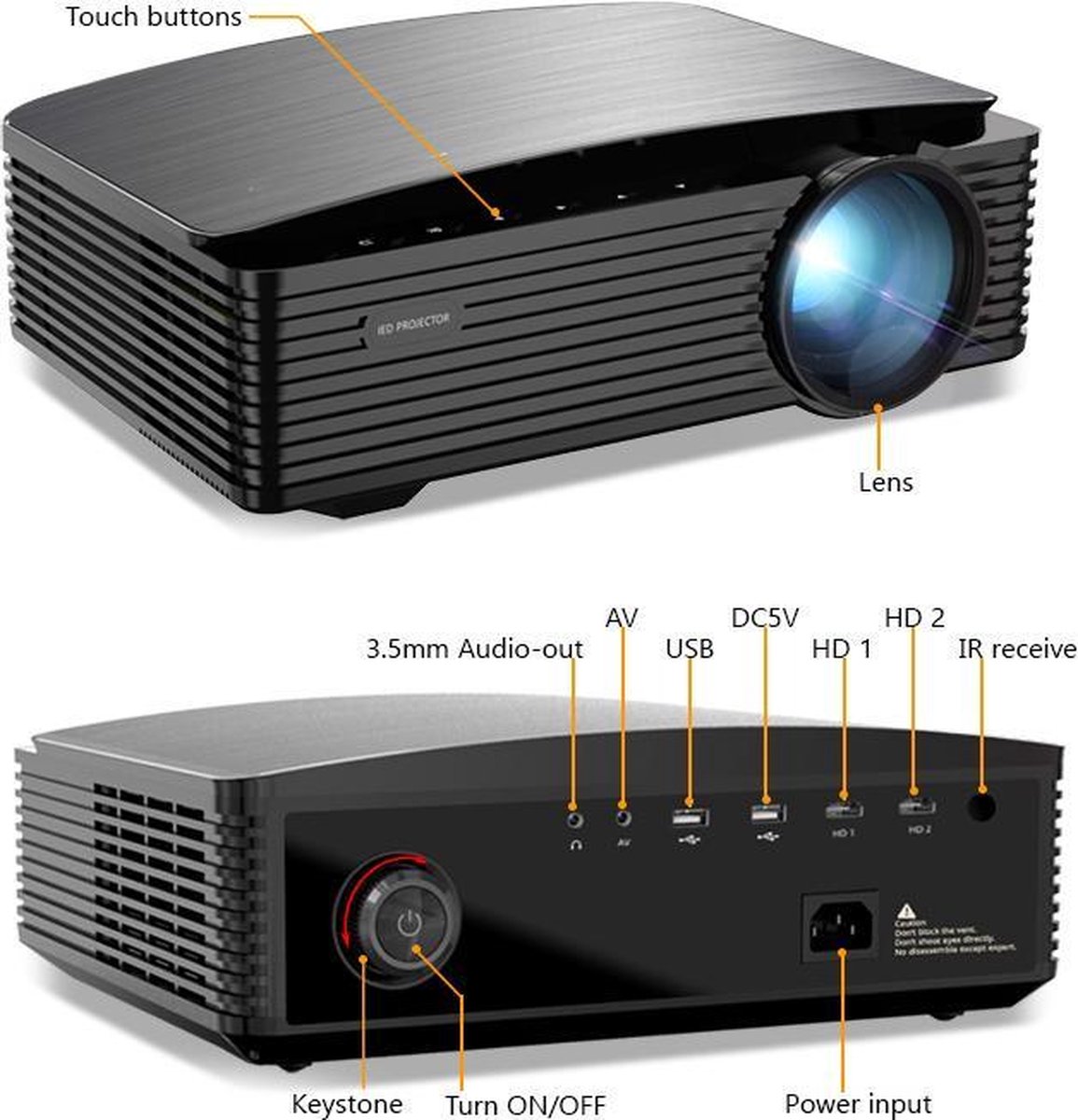 AFINTEK Y3 Full HD 1080p LED LCD Beamer