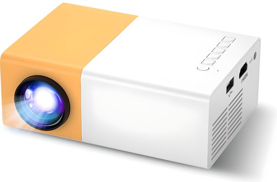 AJGR Full HD Draagbare Mini Beamer Geel