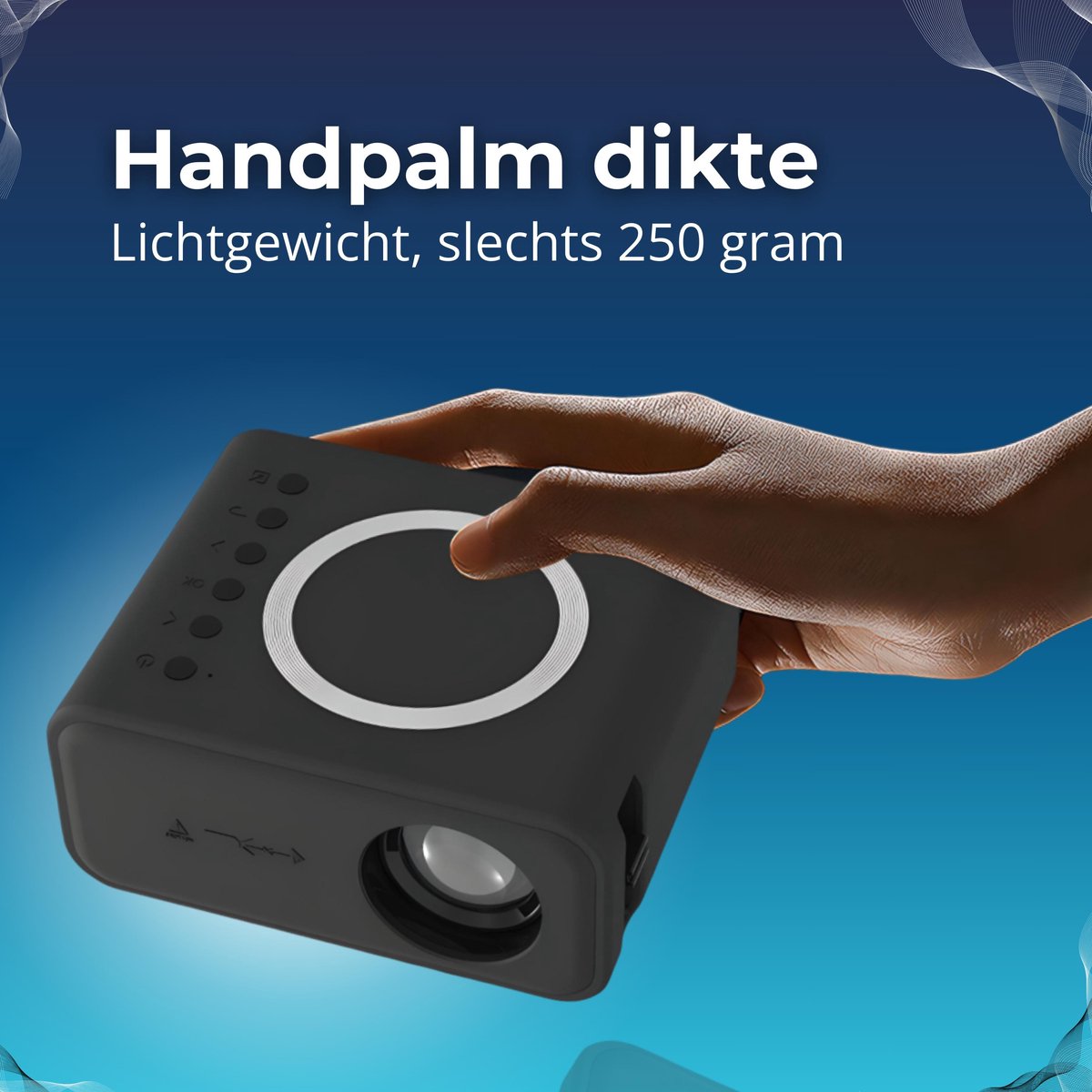 AJGR TrueLens 1500 Full HD Mini Beamer Zwart