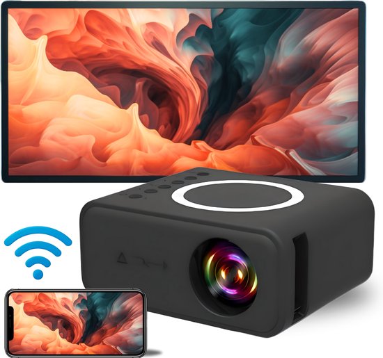 AJGR TrueLens 1500 Full HD Mini Beamer Zwart