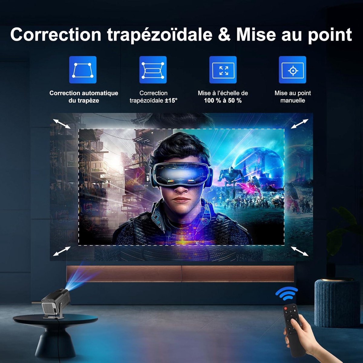 Allesin Mini Beamer 4K Native 1080p Projector