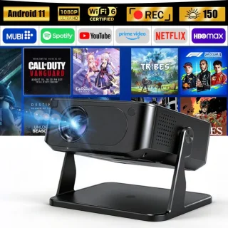 Android Beamer WiFi6 & BT 5.0 draagbare projector mini beamer lcd-beamer