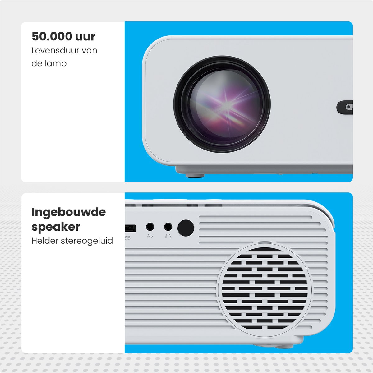 Auronic Beamer 10000 Lumen Full HD Wifi Projector Wit