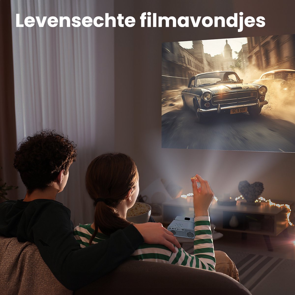 Auronic Beamer 10000 Lumen Full HD Wifi Projector Wit