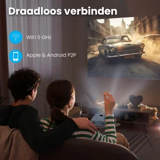 Auronic Beamer 10.000 Lumen Full HD WiFi Smart Mini Beamer Wit