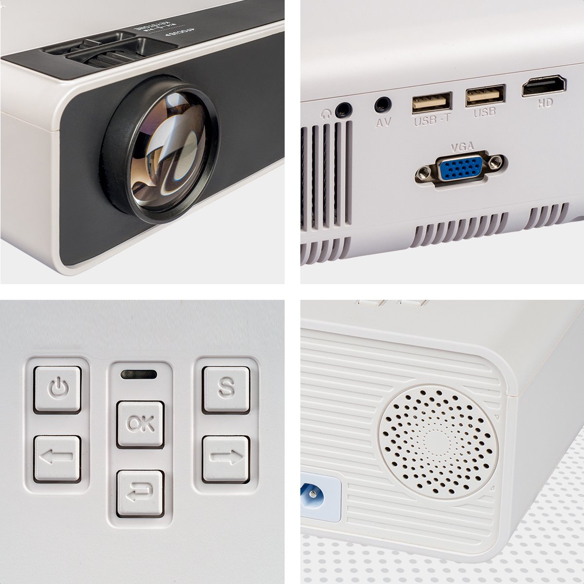 Auronic Mini Beamer HD Ready WiFi 4500 Lumen Wit