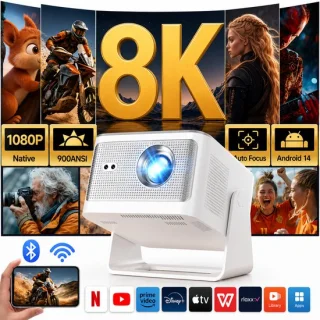 Beamer 1080p Full HD smart projector met Android 14 en wifi 6