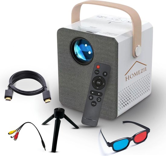 Beamer Android 9.0 6000 Lumen Met 2 3D Brillen