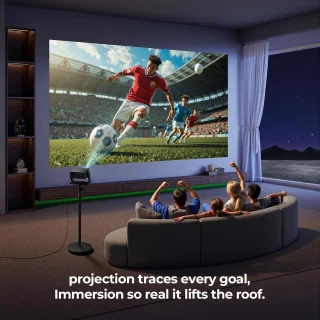 Beamer, compatibel met Netflix 1080P, WiFi6 en Bluetooth | Retroprojector Focus elektrisch / trapeziumcorrectie, compatibel met 100.000 apps, thuisbioscoop/outdoor