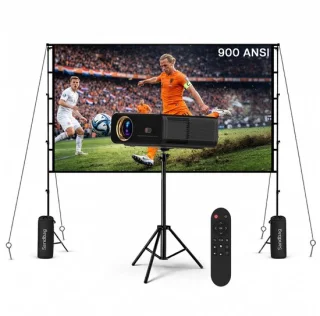 Beamer met 100 inch projectiescherm en standaard van MMOBIEL