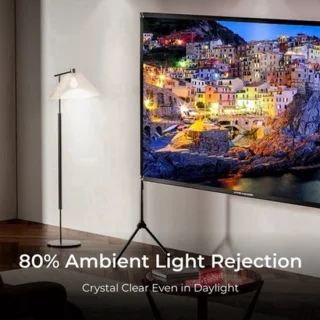 Beamer mini projector full hd 1080p met 120-inch e-alr projectorscherm en stand