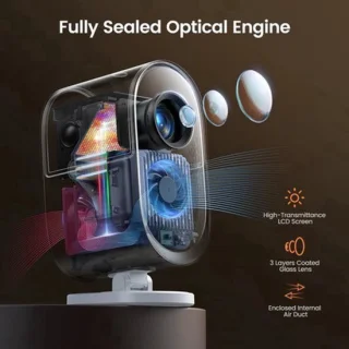 Beamer - projector - mini projector - 4K - 1080P Full HD - 30000 lumen - auto focus & keystone - wifi 6 - Dolby-ondersteuning - draagbare home theater beamer - EU-stekker